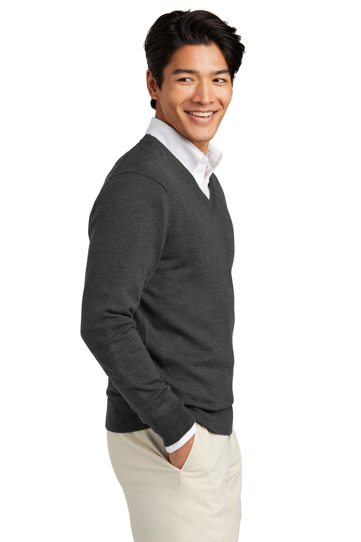 Brooks Brothers Washable Merino V-Neck Sweater BB18410