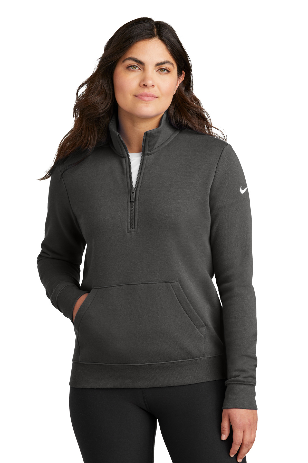 Nike Ladies Club Fleece Sleeve Swoosh 1/2&#45;Zip-Nike