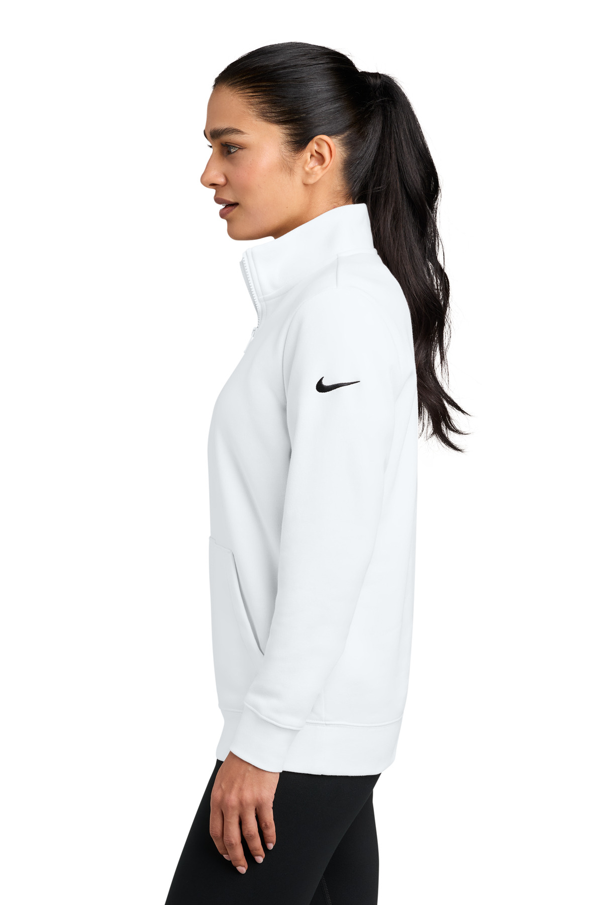 Nike Women's Club Fleece Sleeve Swoosh 1/2-Zip NKDX6720