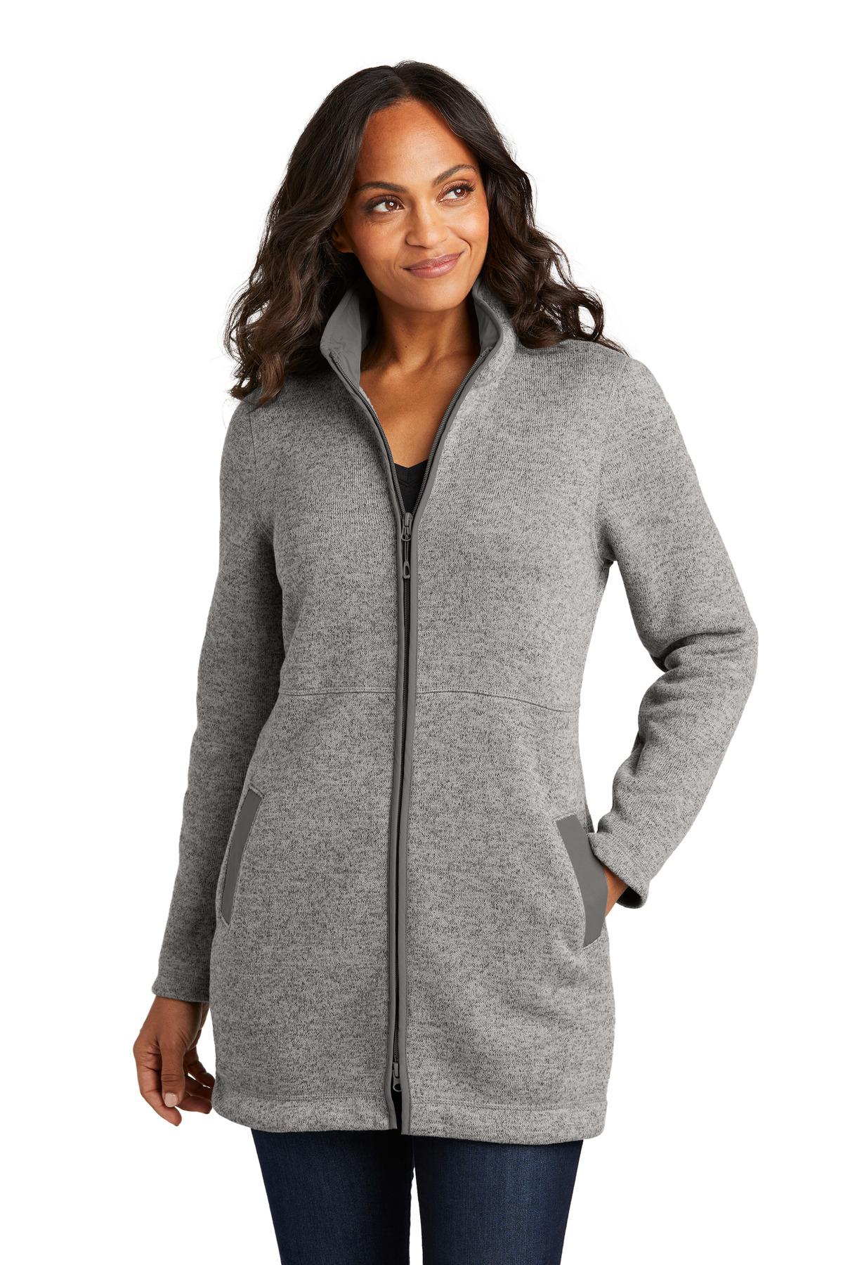 Port Authority Ladies Arc Sweater Fleece Long Jacket-Port Authority