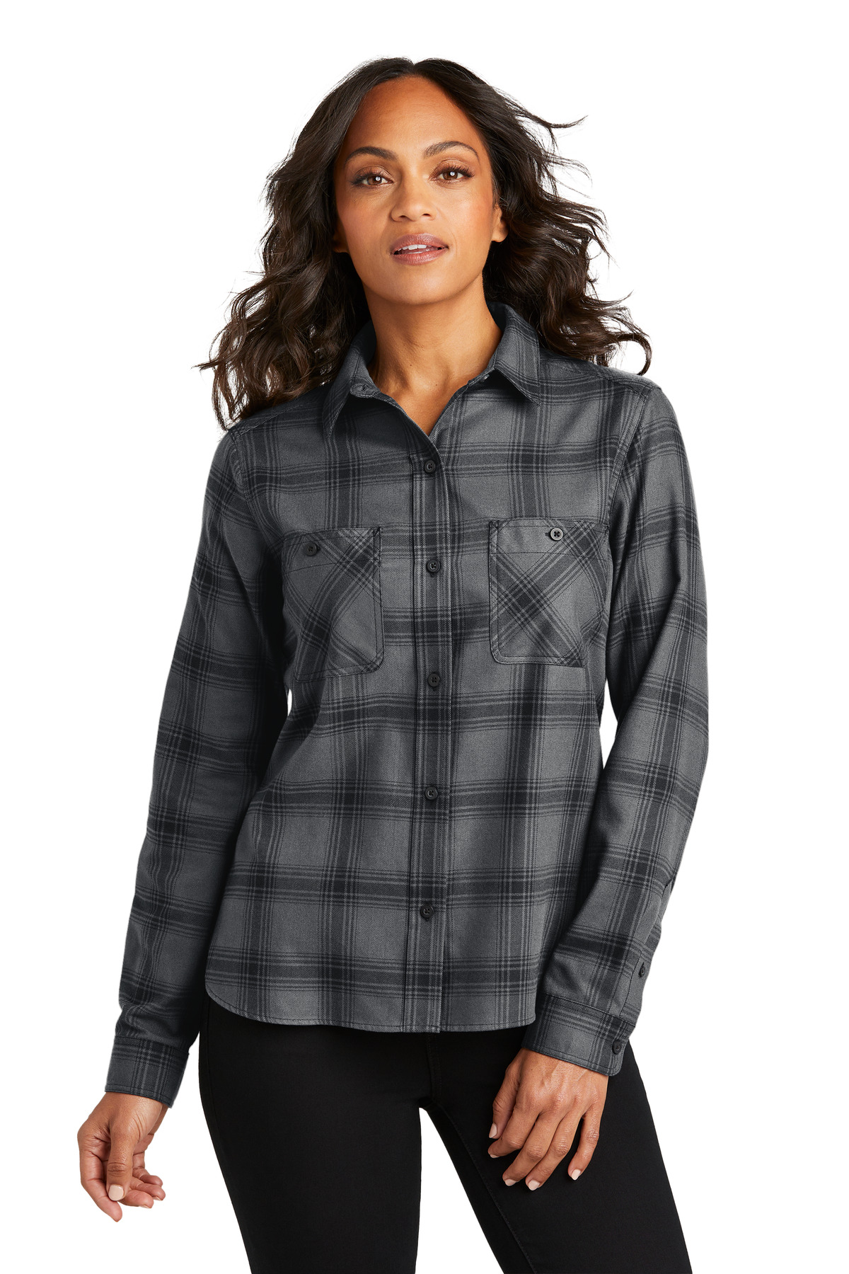 Port Authority ® Women's Plaid Flannel Shirt LW669 - Image 2