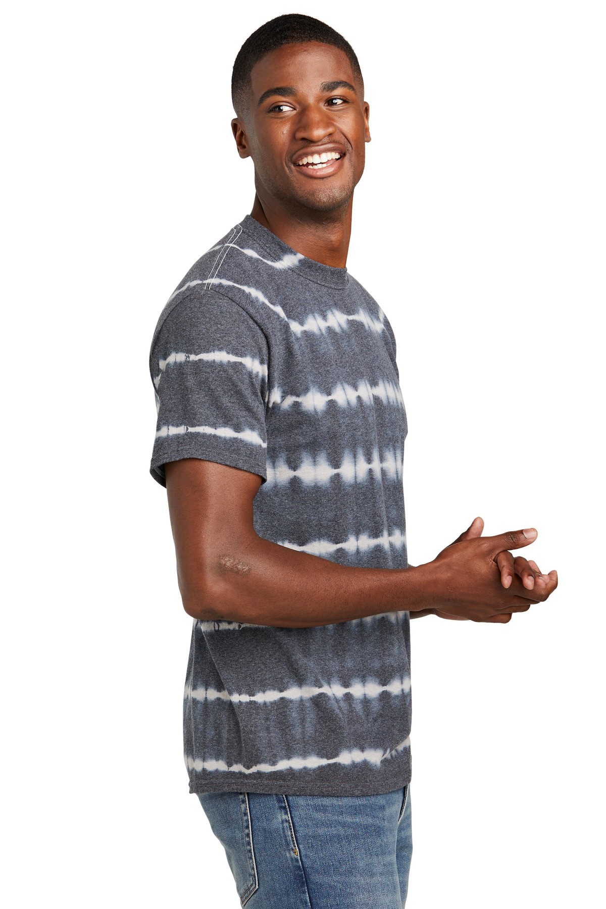 Port & Co Allover Stripe Tie-Dye Tee PC142