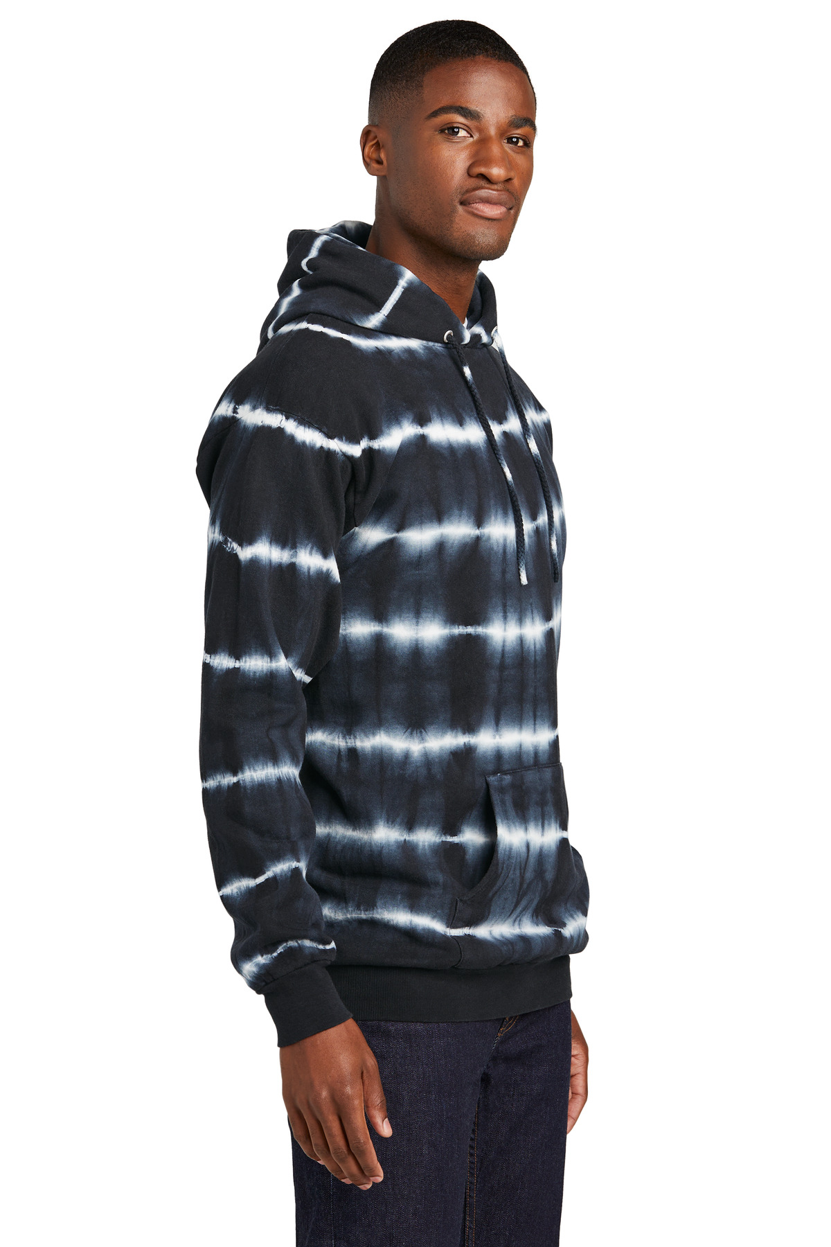 Port & Co Allover Stripe Tie-Dye Fleece PC143