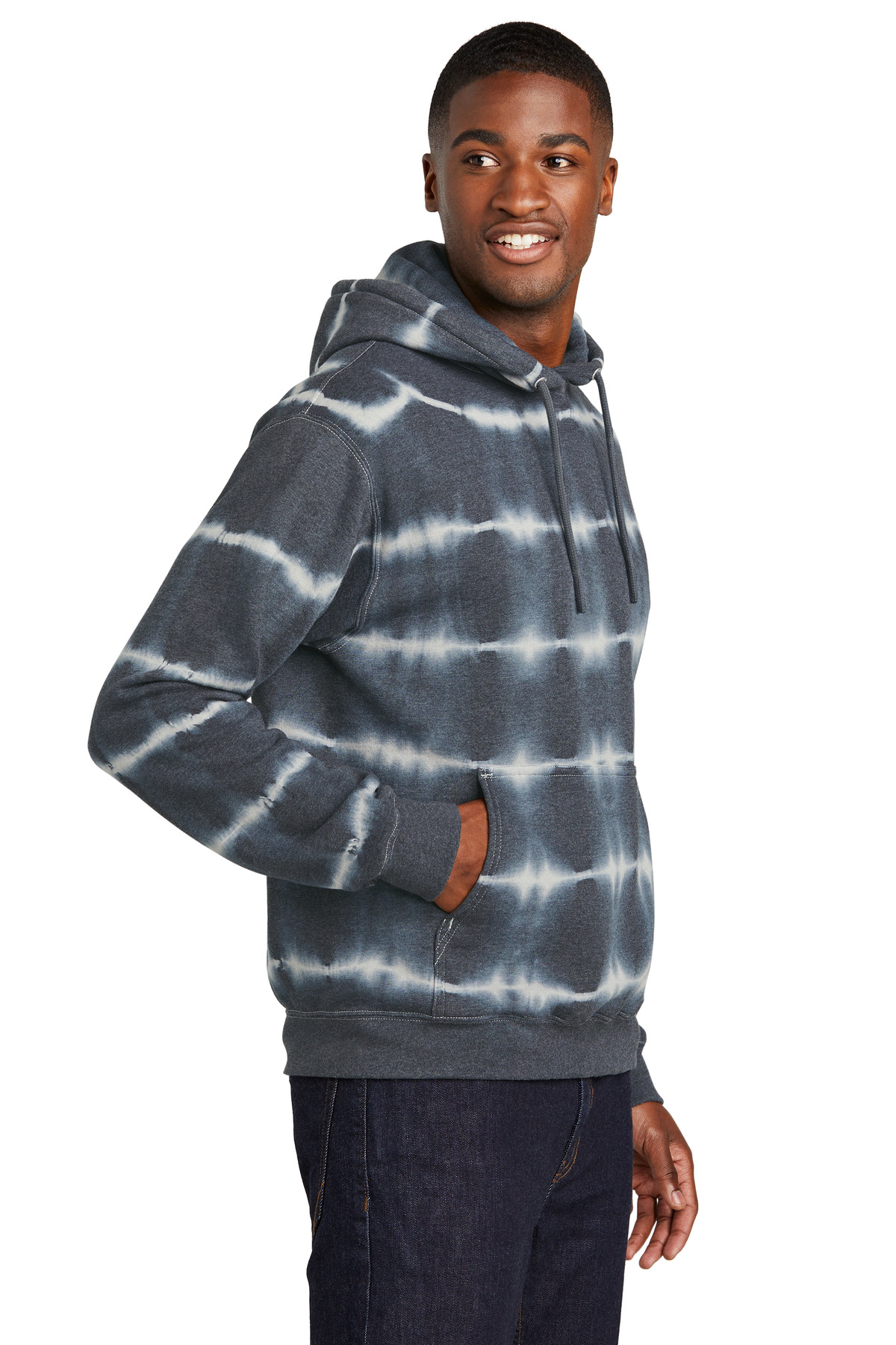 Port & Company Allover Stripe Tie-Dye Fleece PC143