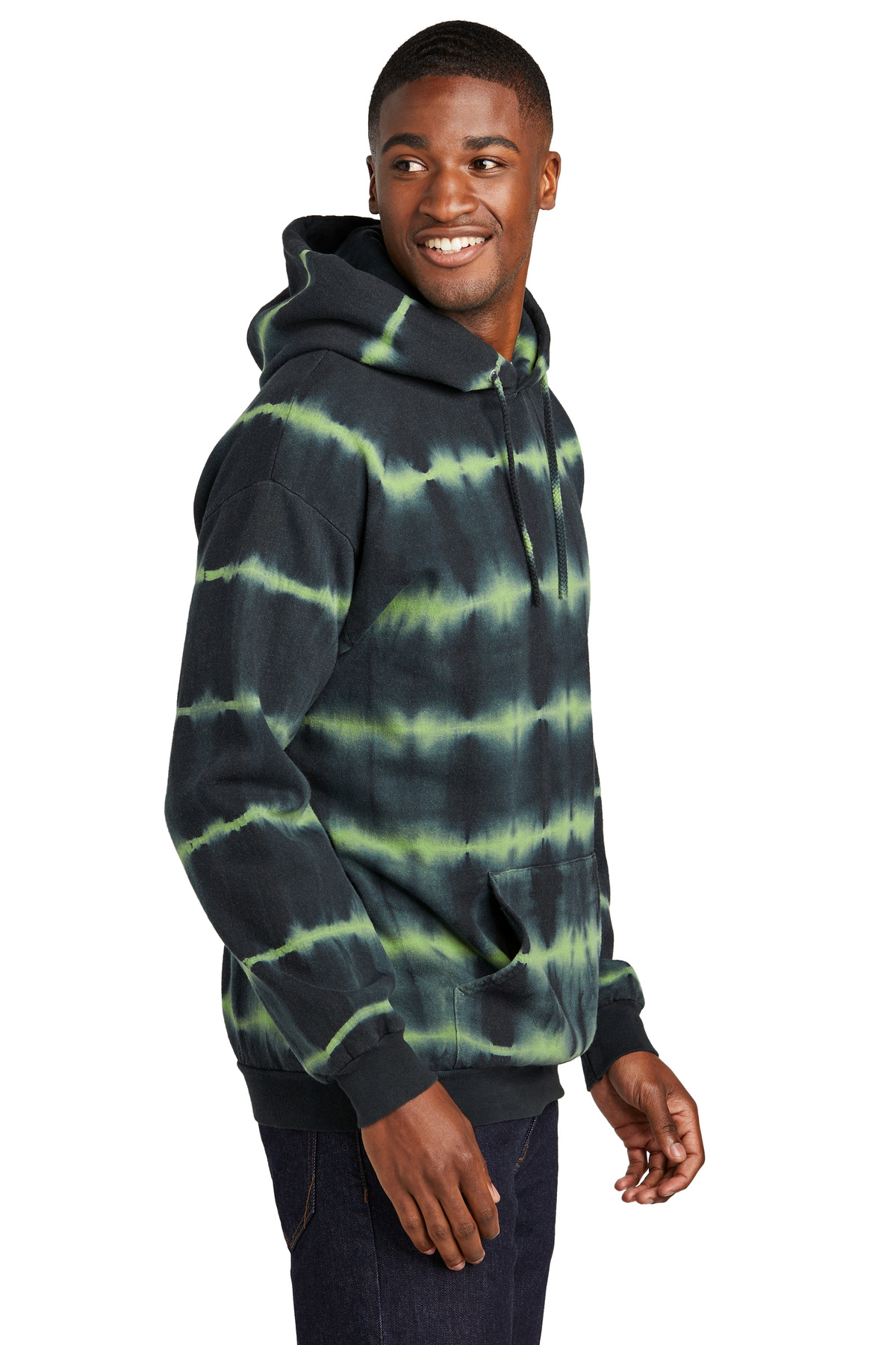 Port & Co Allover Stripe Tie-Dye Fleece PC143