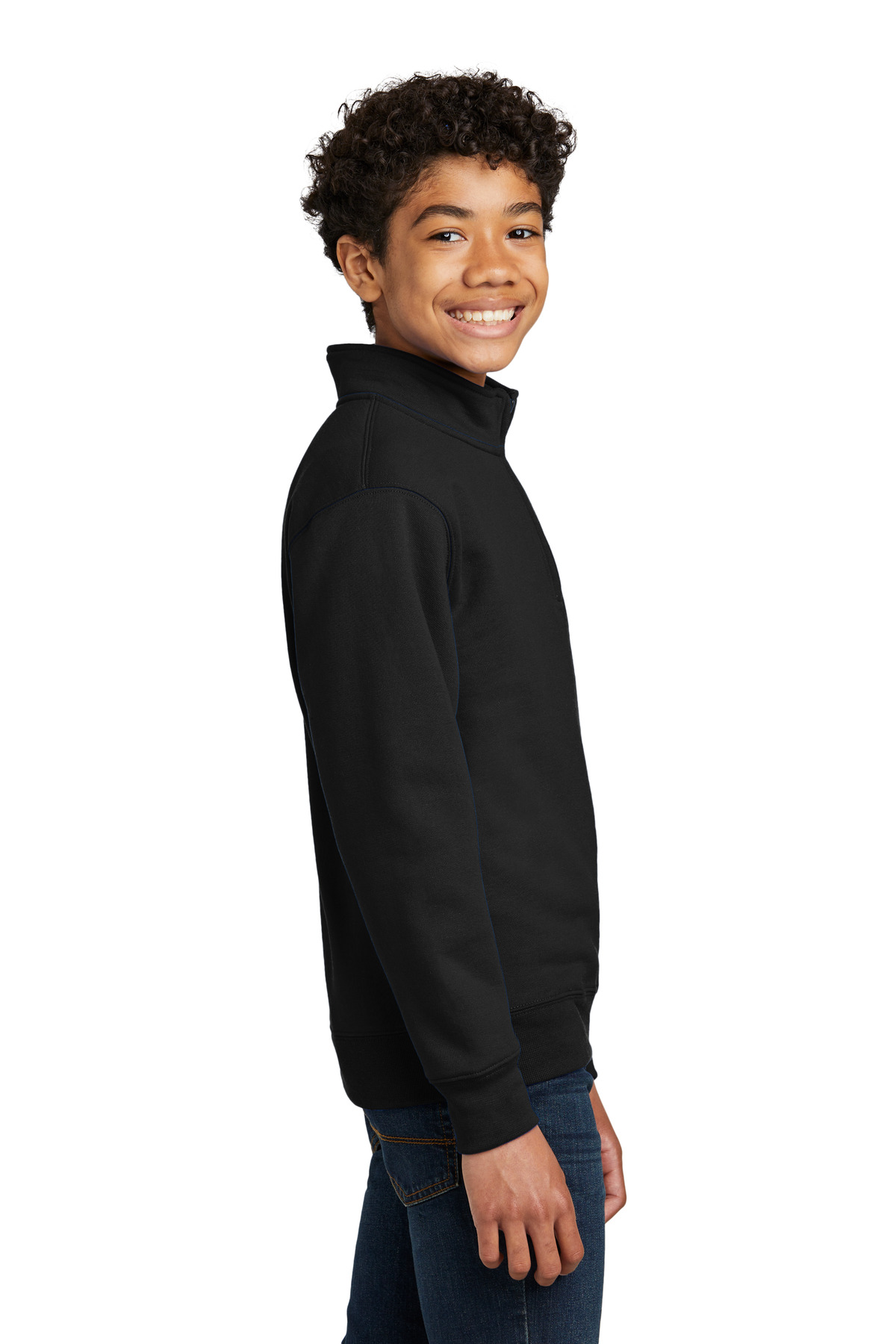 Port & Co Youth Core Fleece 1/4-Zip Pullover Sweatshirt PC78YQ
