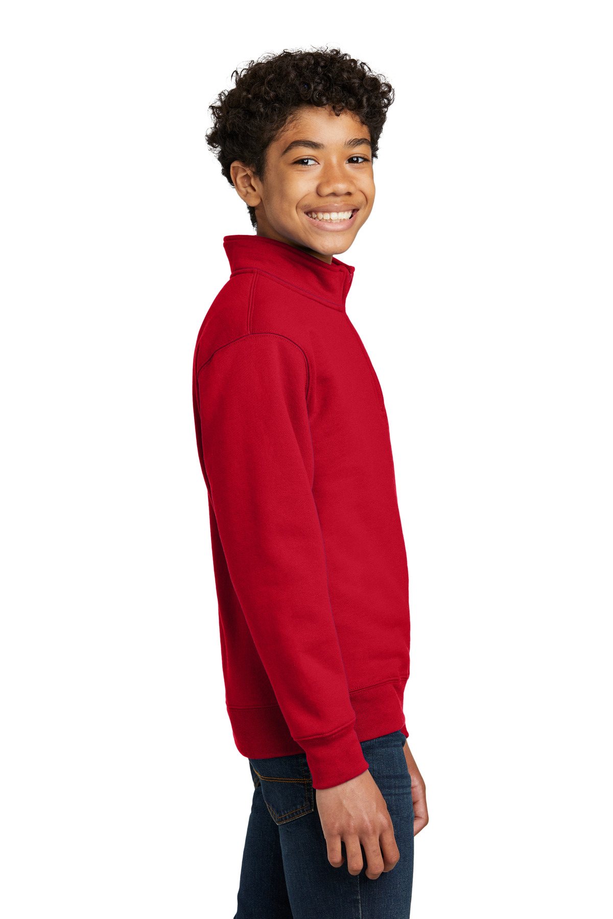 Port & Co Youth Core Fleece 1/4-Zip Pullover Sweatshirt PC78YQ