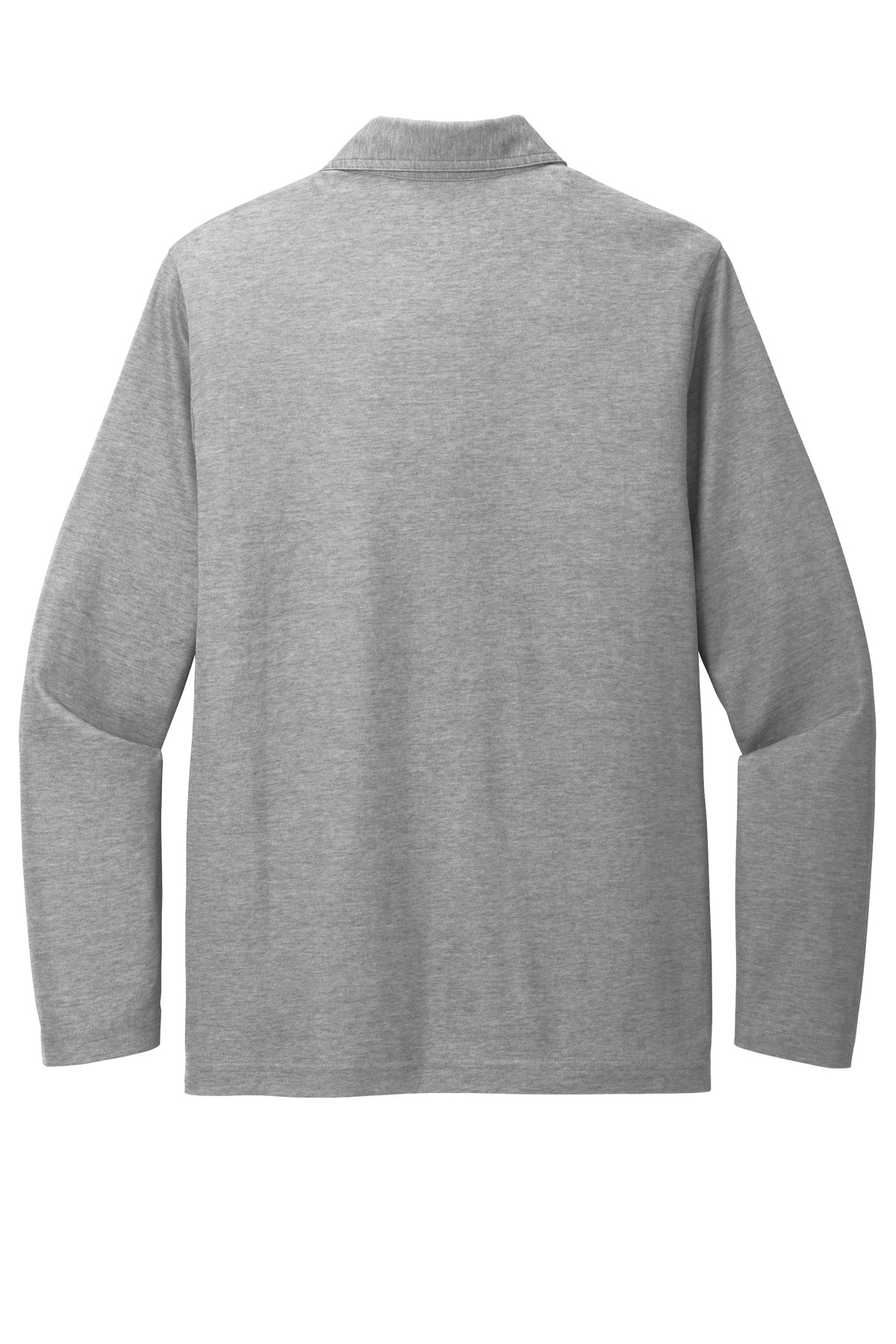 TravisMathew Oceanside Heather Long Sleeve Polo TM1MZ343 in Quiet Shade Grey Heather — Back