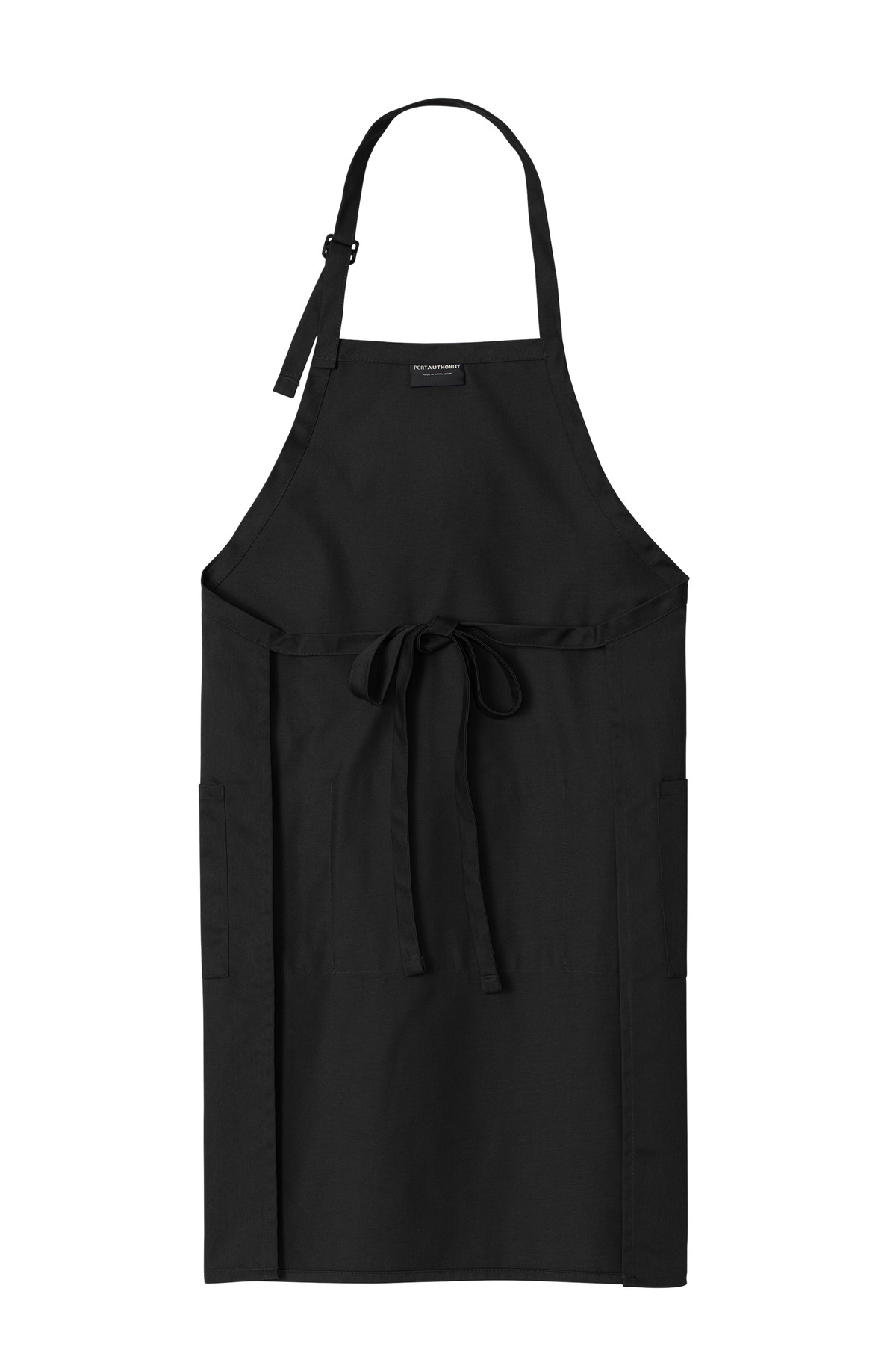 Port Authority Easy Care Extra Long Bib Apron with Stain Release. A700 in Black