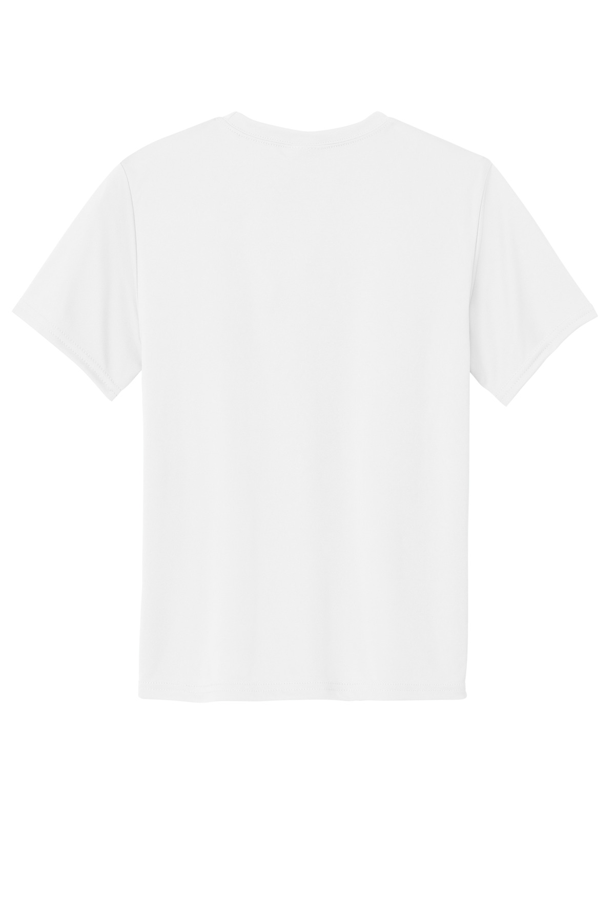 Port & Co Youth Performance Tee. PC380Y in White — Back