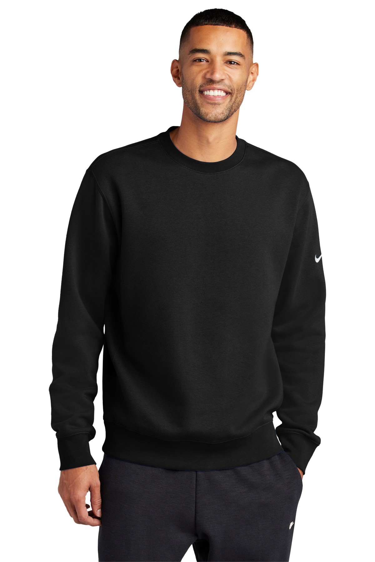 Nike Club Fleece Sleeve Swoosh Crew-Nike