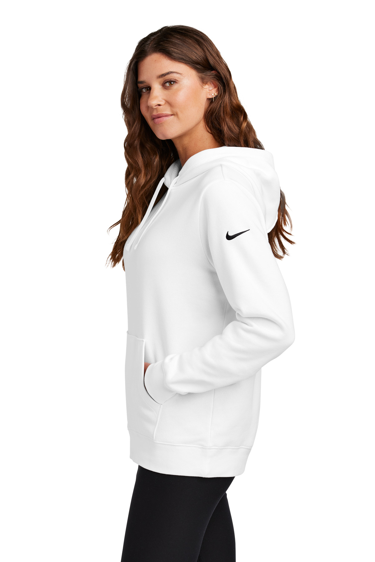 Nike Women's Club Fleece Sleeve Swoosh Pullover Hoodie NKFD9889