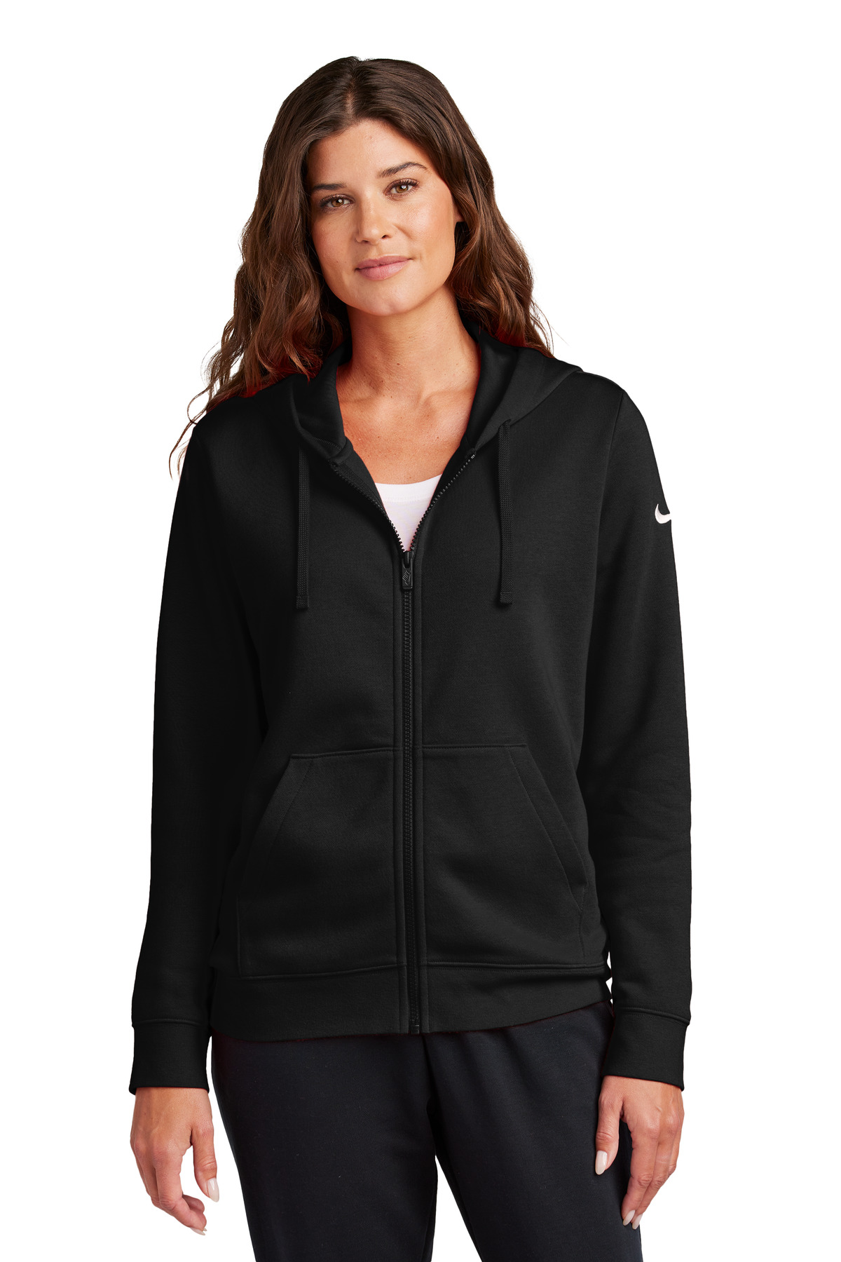 Nike Ladies Club Fleece Sleeve Swoosh Full-Zip Hoodie