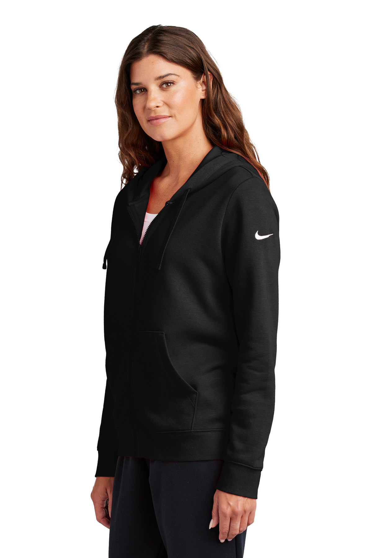 Nike Women's Club Fleece Sleeve Swoosh Full-Zip Hoodie NKFD9890