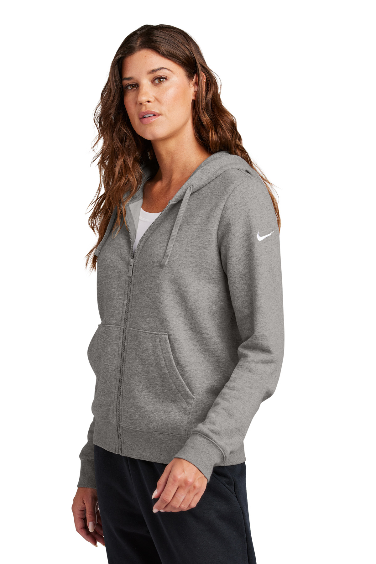 Nike Women's Club Fleece Sleeve Swoosh Full-Zip Hoodie NKFD9890