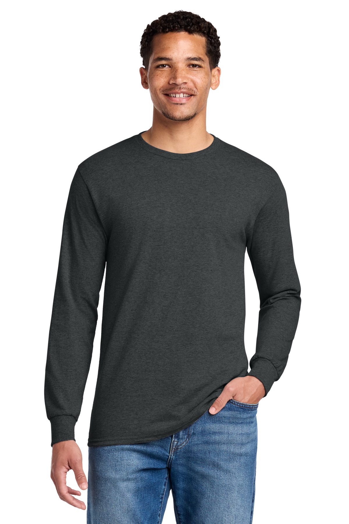 Jerzees ® - Dri-Power ® 50/50 Cotton/Poly Long Sleeve T-Shirt. 29LS - Black Heather