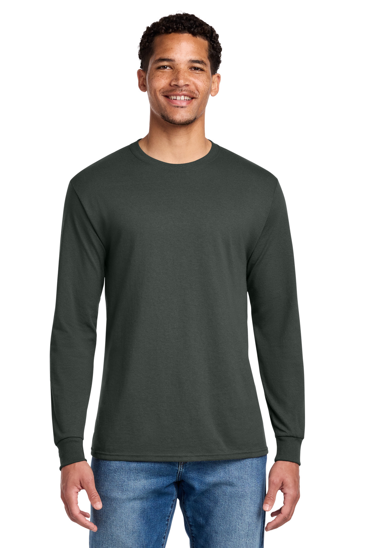 Jerzees ® - Dri-Power ® 50/50 Cotton/Poly Long Sleeve T-Shirt. 29LS - Charcoal Grey