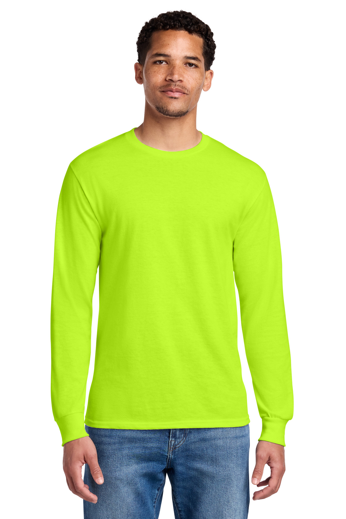 Jerzees ® - Dri-Power ® 50/50 Cotton/Poly Long Sleeve T-Shirt. 29LS - Safety Green