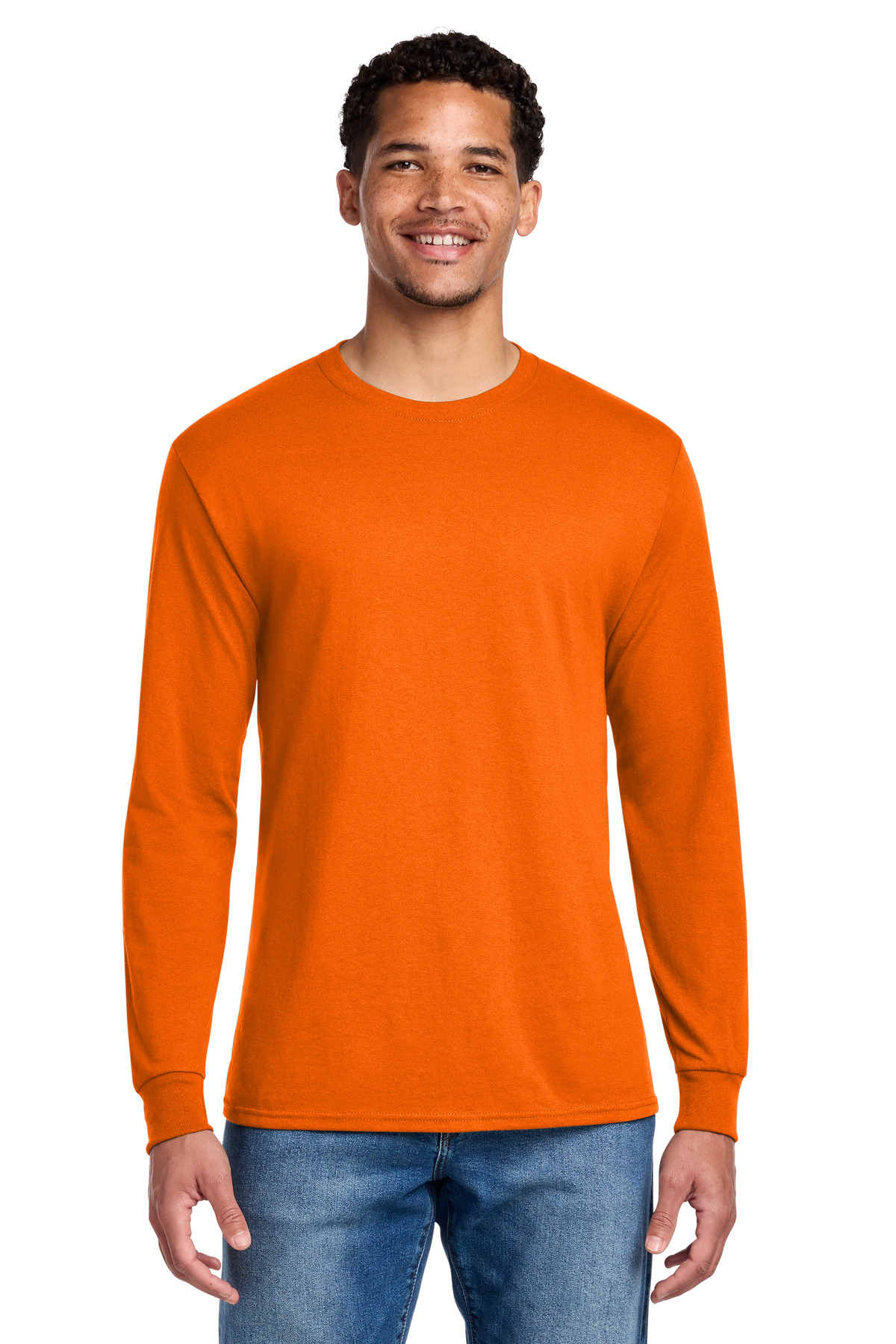 Jerzees ® - Dri-Power ® 50/50 Cotton/Poly Long Sleeve T-Shirt. 29LS - Safety Orange