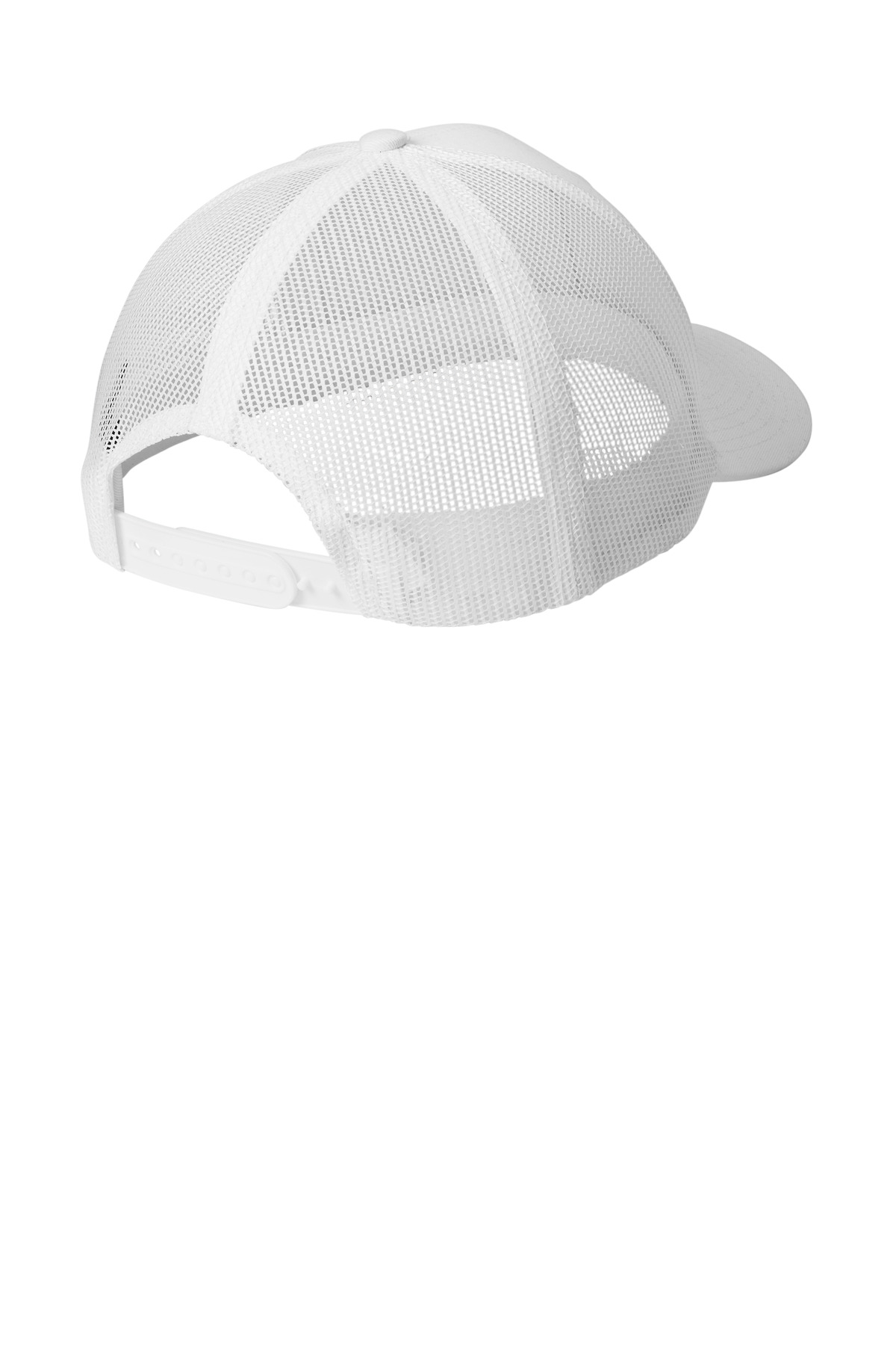 Port Authority Snapback Trucker Cap. C402 in White — Back