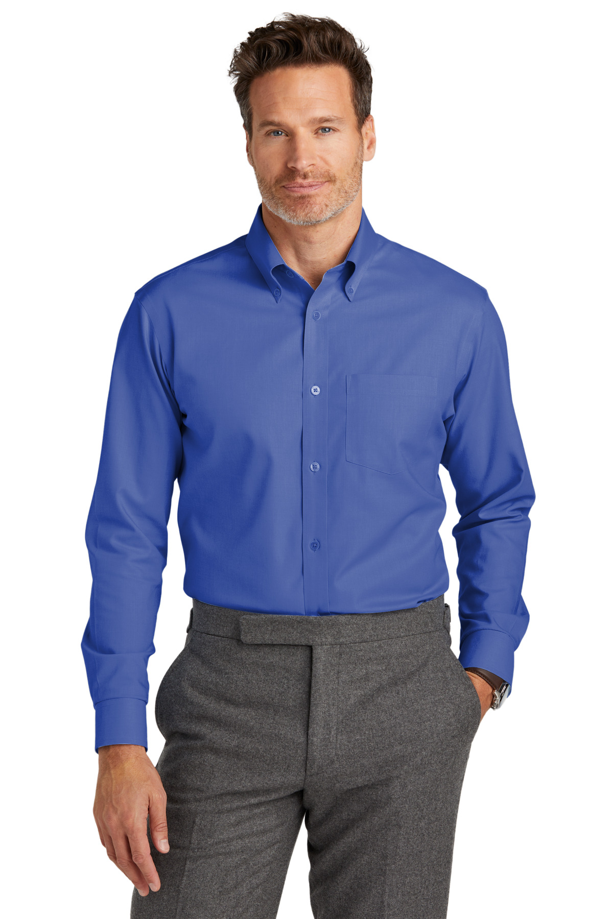 Brooks Brothers Tall Wrinkle-Free Stretch Nailhead Shirt-Brooks Brothers