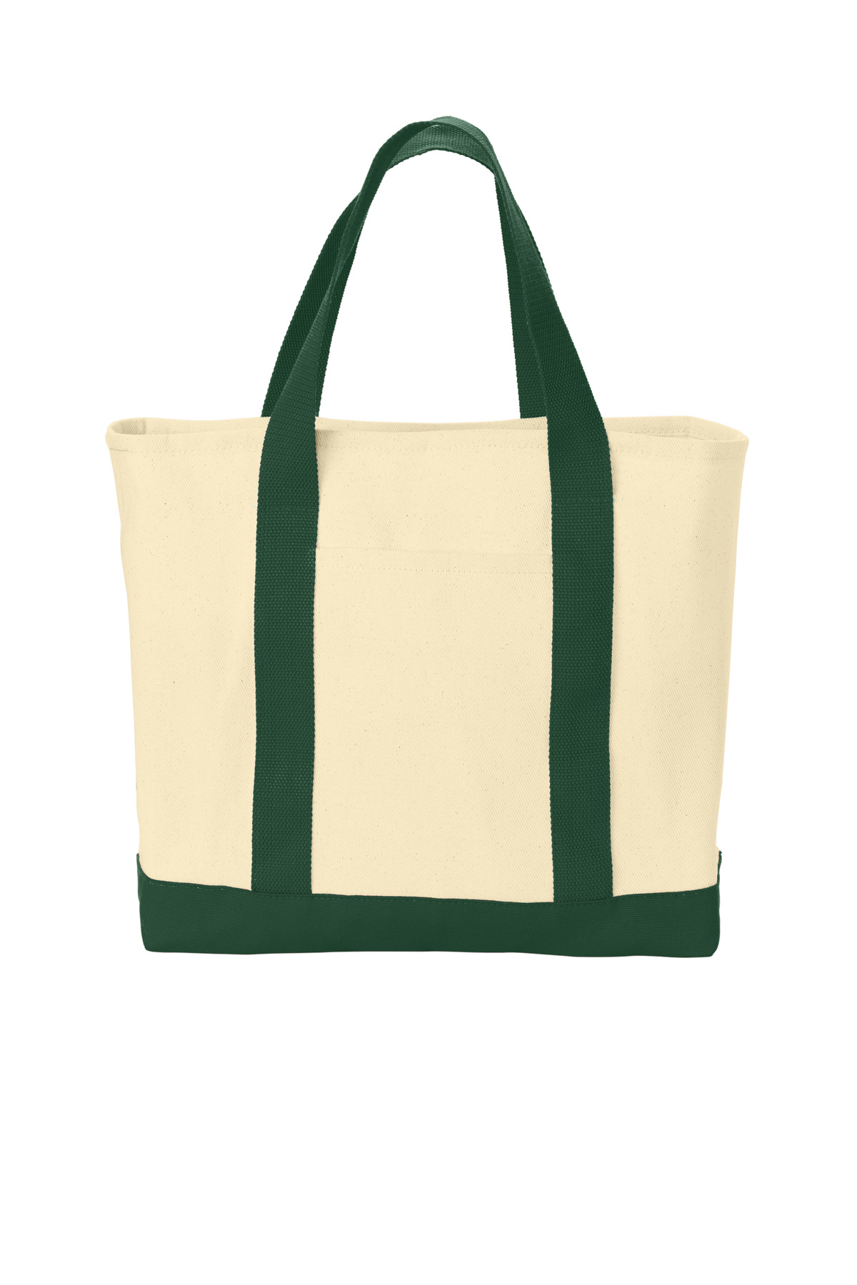 Ideal Twill Two-Tone Shopping Tote - Natural/ Spruce