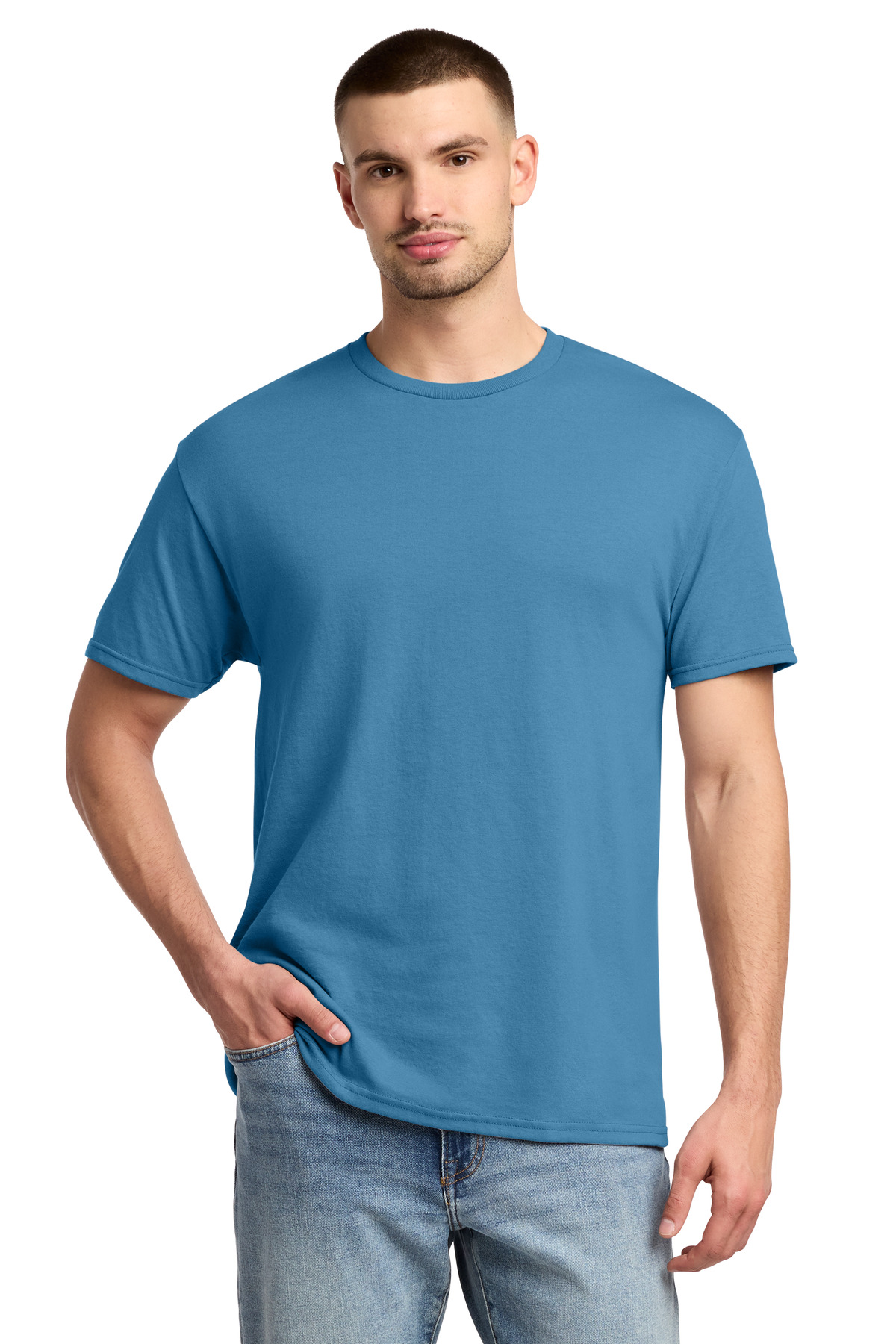 Jerzees ® - Dri-Power ® 50/50 Cotton/Poly T-Shirt. 29M - Columbia Blue