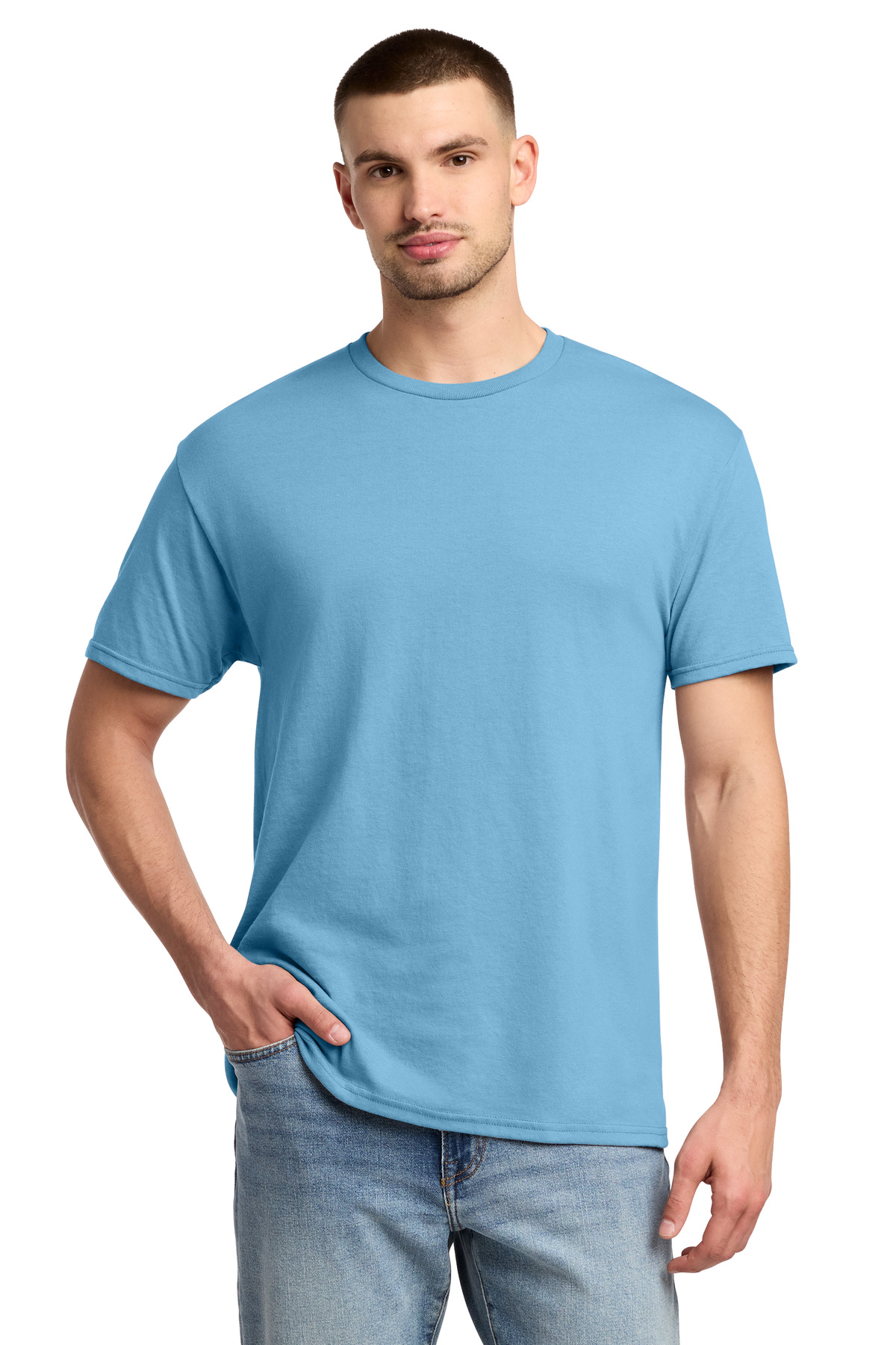 Jerzees ® - Dri-Power ® 50/50 Cotton/Poly T-Shirt. 29M - Light Blue