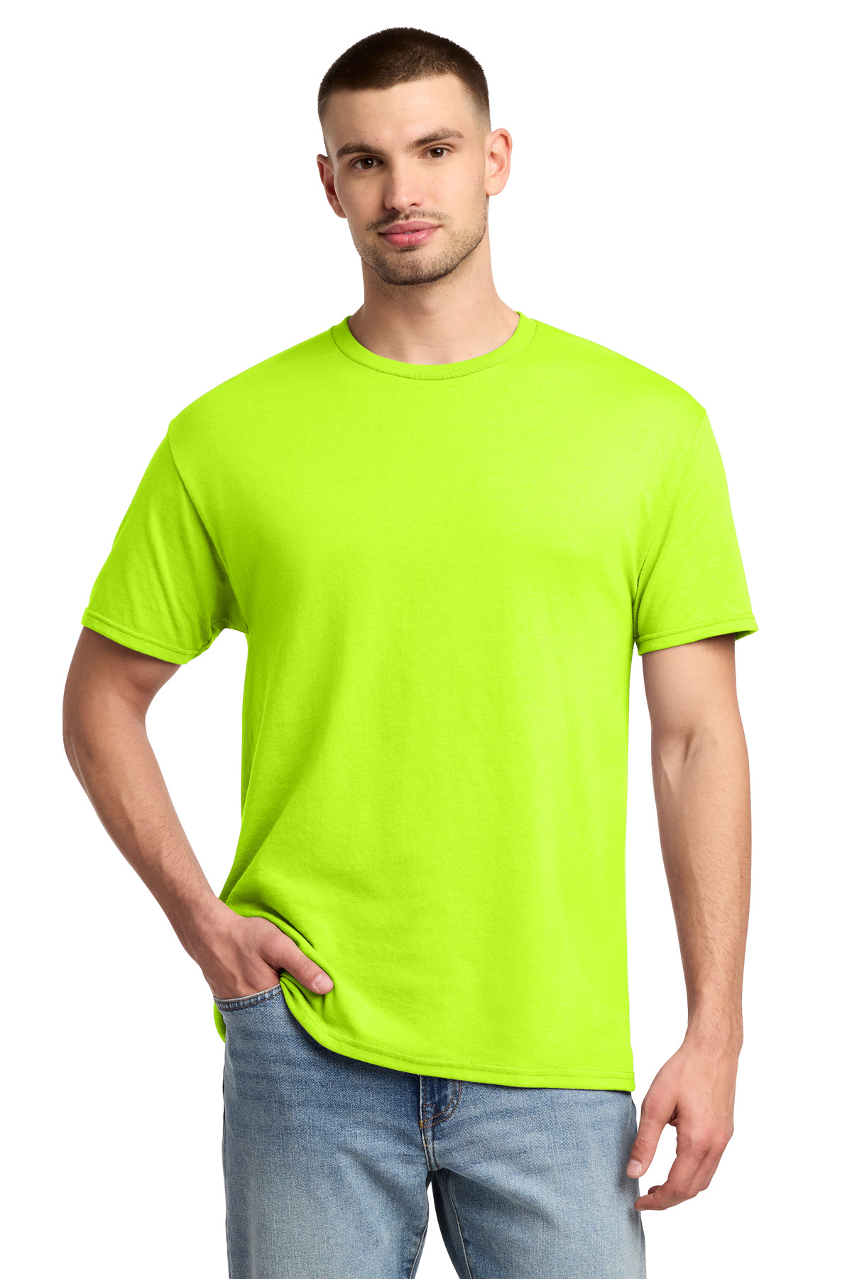 Jerzees ® - Dri-Power ® 50/50 Cotton/Poly T-Shirt. 29M - Safety Green