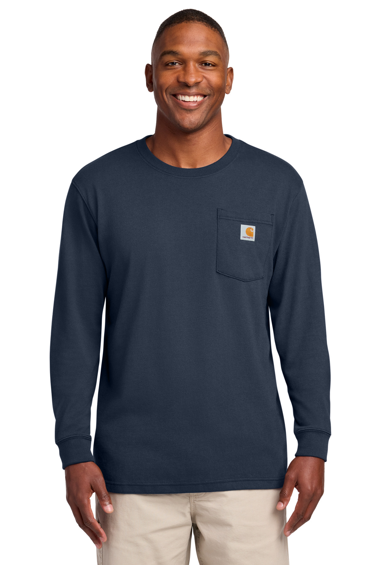 Carhartt ® Workwear Pocket Long Sleeve T-Shirt. CTK126 - Navy