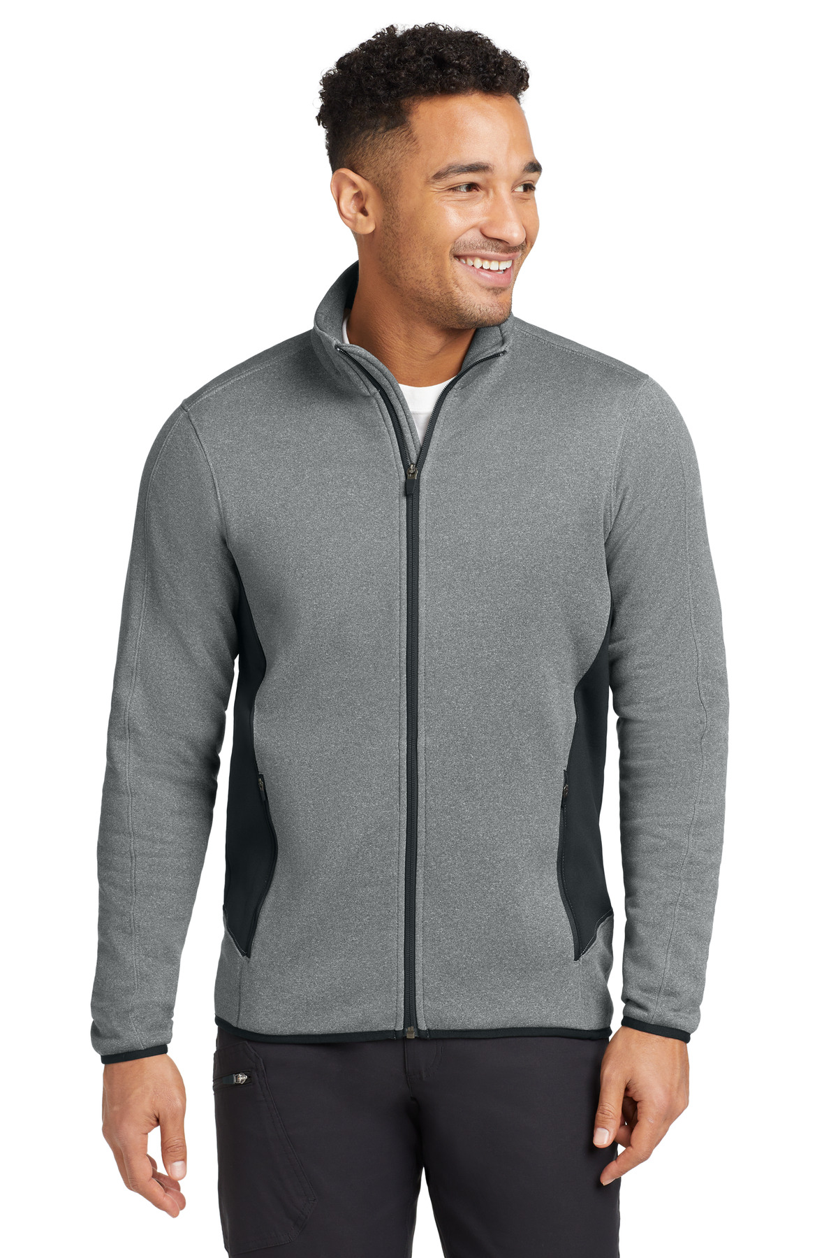DISCONTINUED Eddie Bauer Full-Zip Heather Stretch Fleece Jacket. EB238