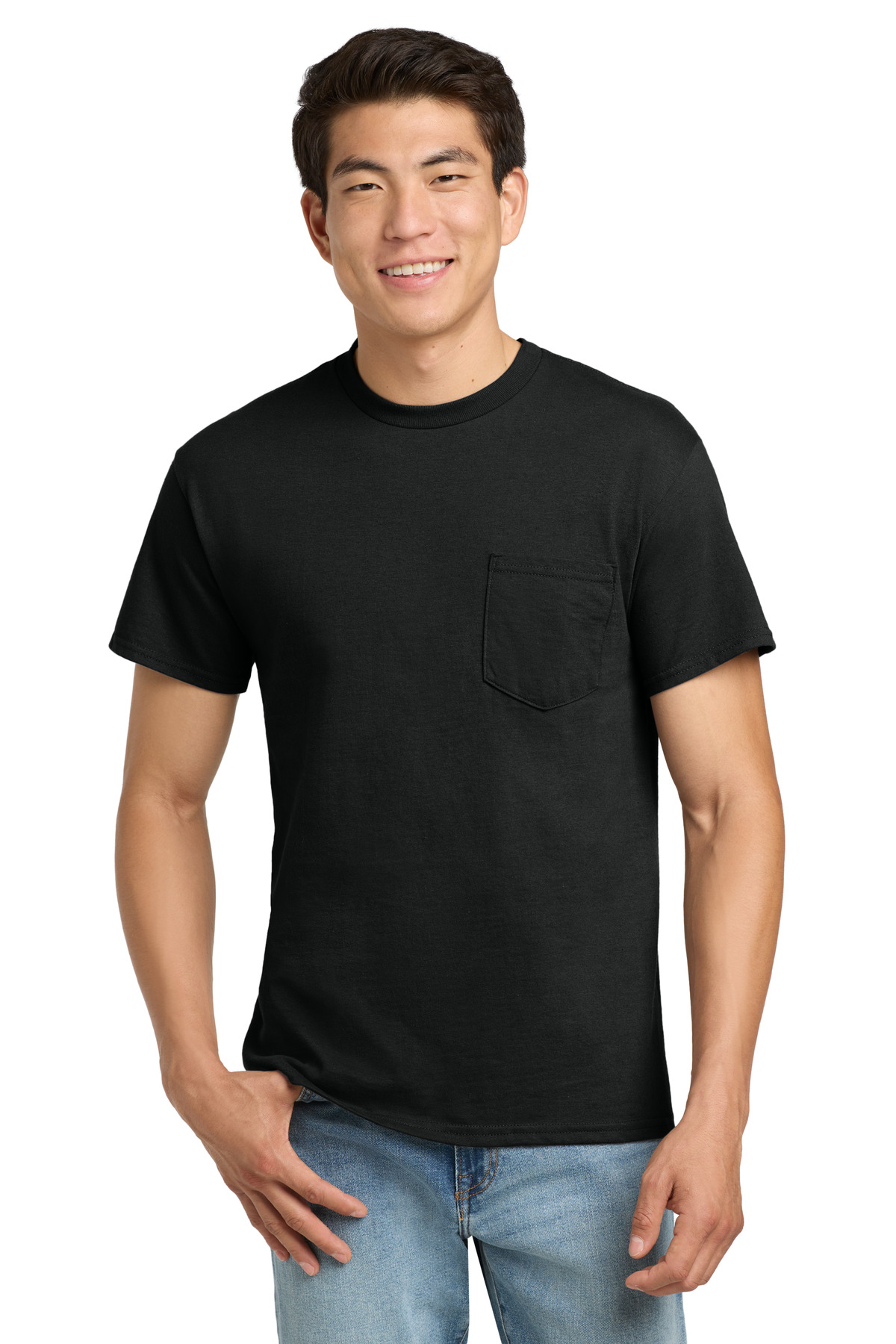 Gildan ® - Ultra Cotton ® 100% US Cotton T-Shirt with Pocket. 2300 - Black