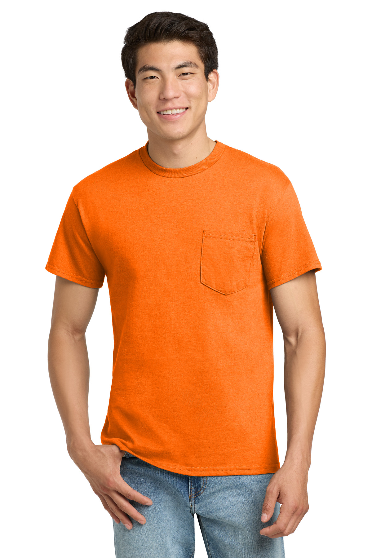 Gildan ® - Ultra Cotton ® 100% US Cotton T-Shirt with Pocket. 2300 - S. Orange