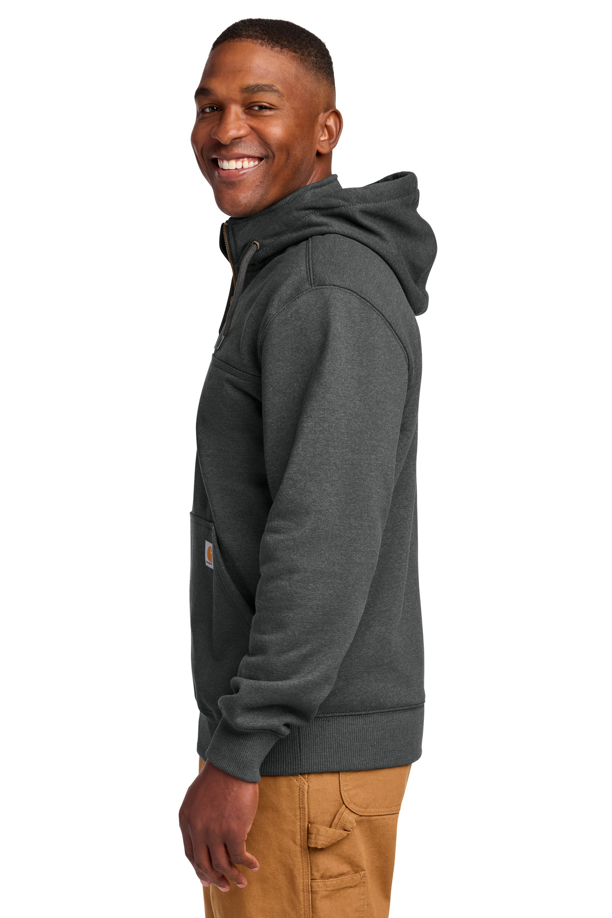 Carhartt Rain Defender Paxton Heavyweight Hooded Zip Mock Sweatshirt. CT100617