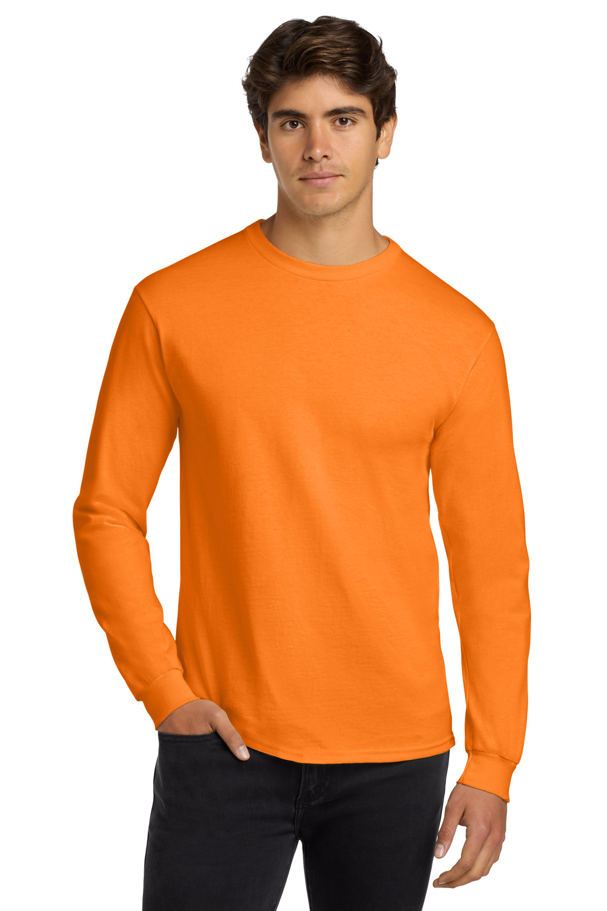 Ultra Cotton 100% US Cotton Long Sleeve T-Shirt - S. Orange