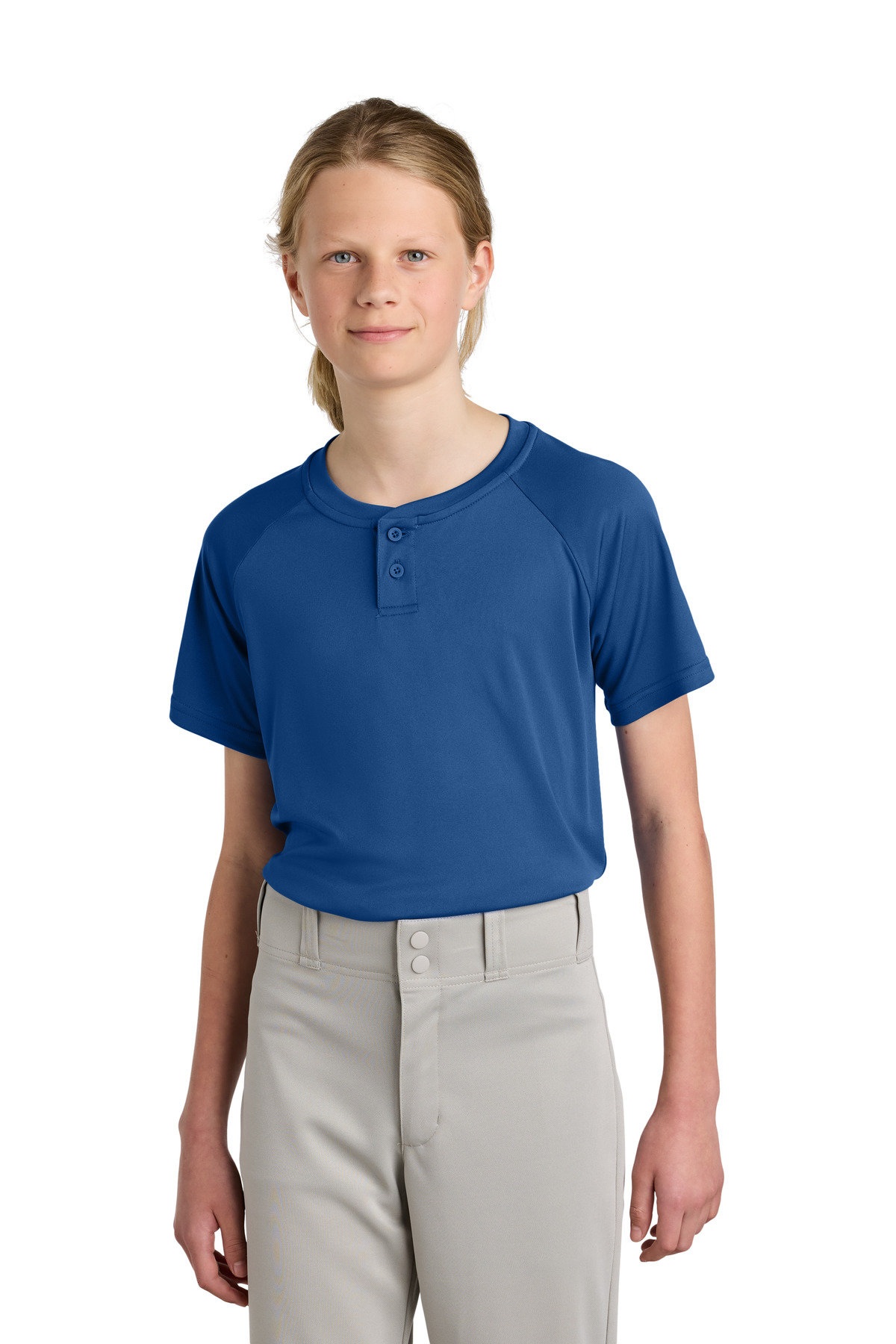 Sport-Tek ® Youth PosiCharge ® Competitor ™ 2-Button Henley YST359 - Royal