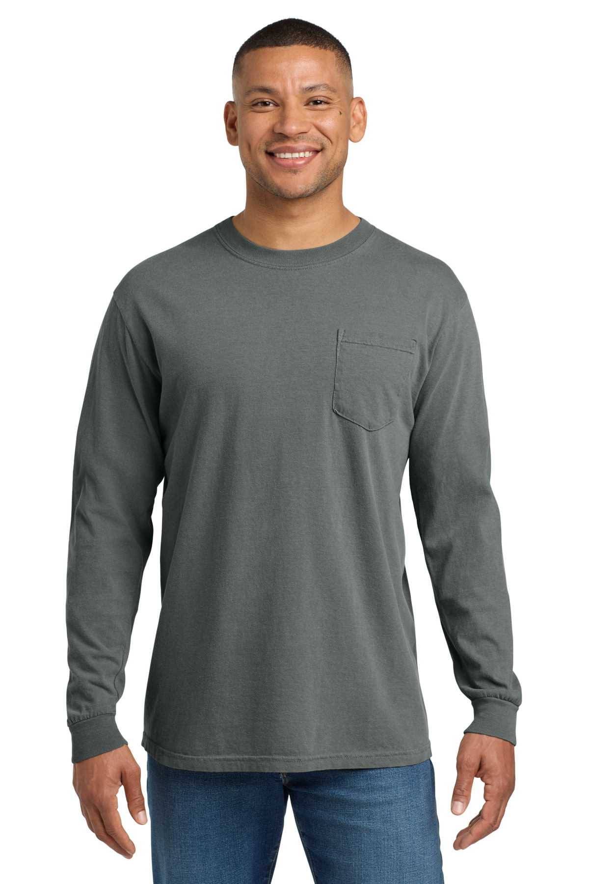 COMFORT COLORS Heavyweight Ring Spun Long Sleeve Pocket Tee. 4410