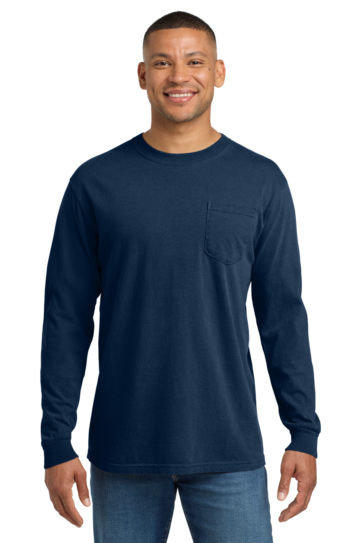 COMFORT COLORS ® Heavyweight Ring Spun Long Sleeve Pocket Tee. 4410 - True Navy