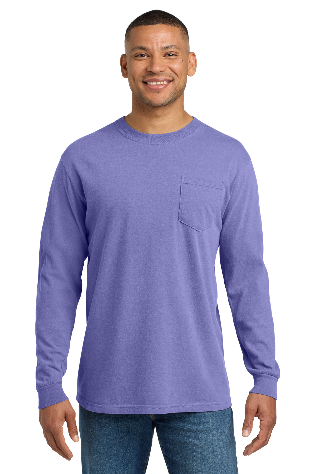 COMFORT COLORS ® Heavyweight Ring Spun Long Sleeve Pocket Tee. 4410 - Violet