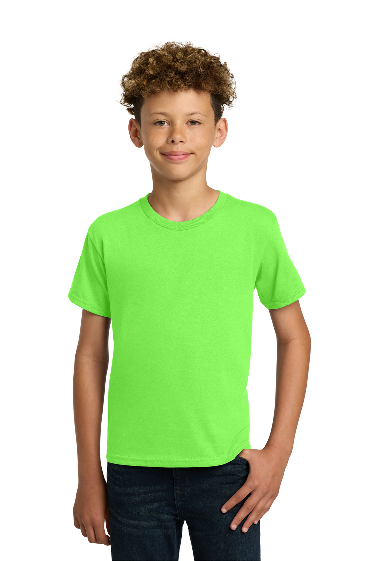 Gildan 5000B swatch in Neon Green