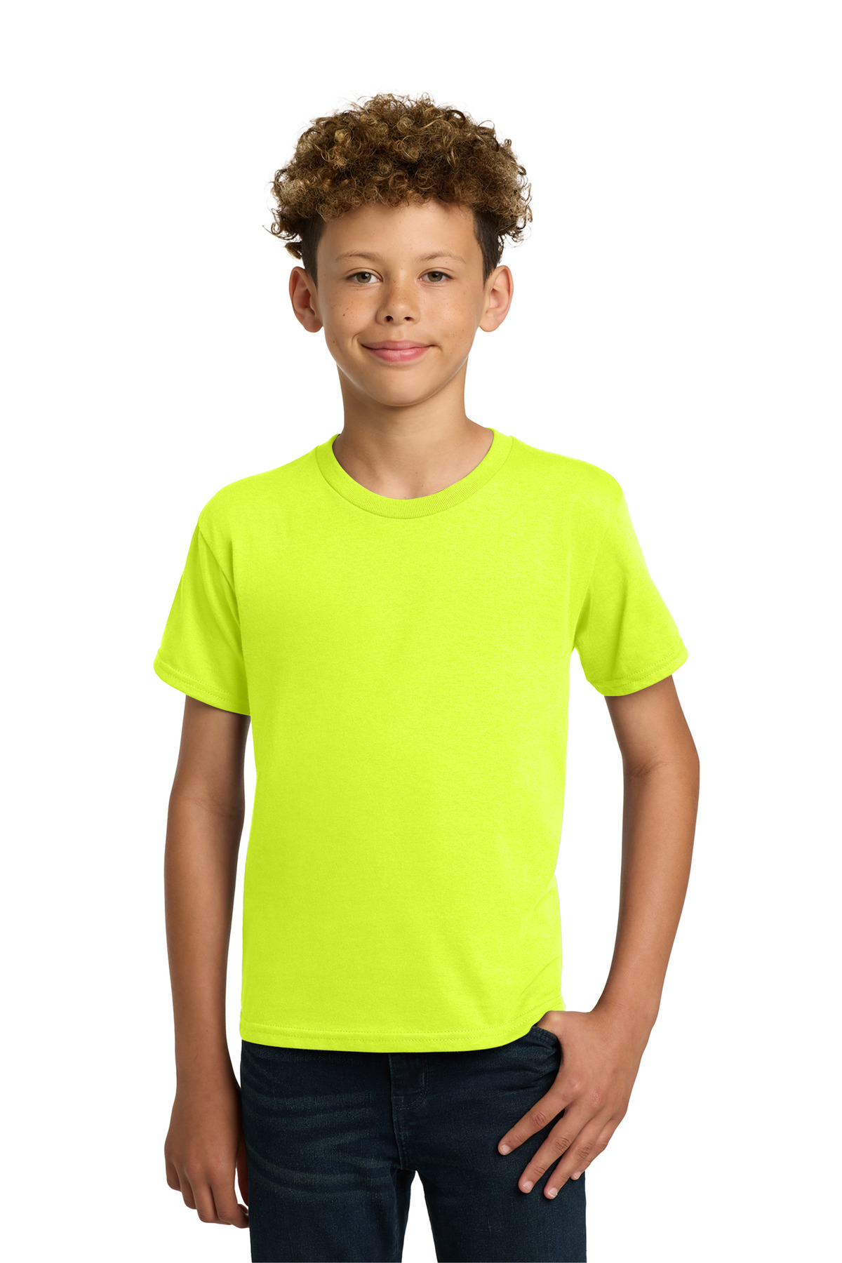 Gildan 5000B swatch in Safety Green