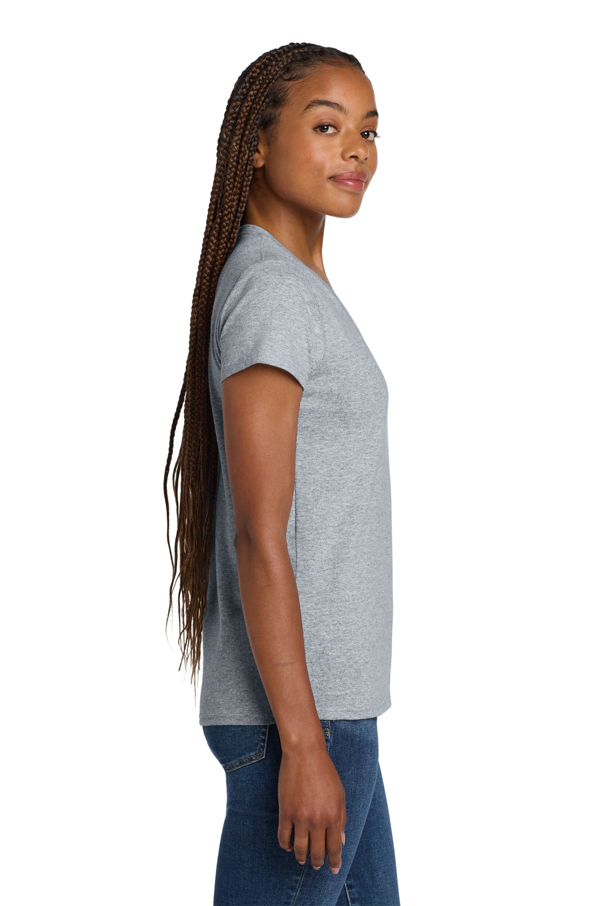 Gildan Women's Heavy Cotton 100% Cotton V-Neck T-Shirt. 5V00L