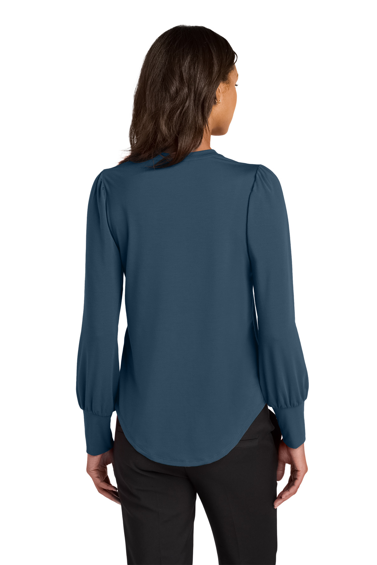 Mercer+Mettle Women's Stretch Jersey Long Sleeve Blouson Top MM1019