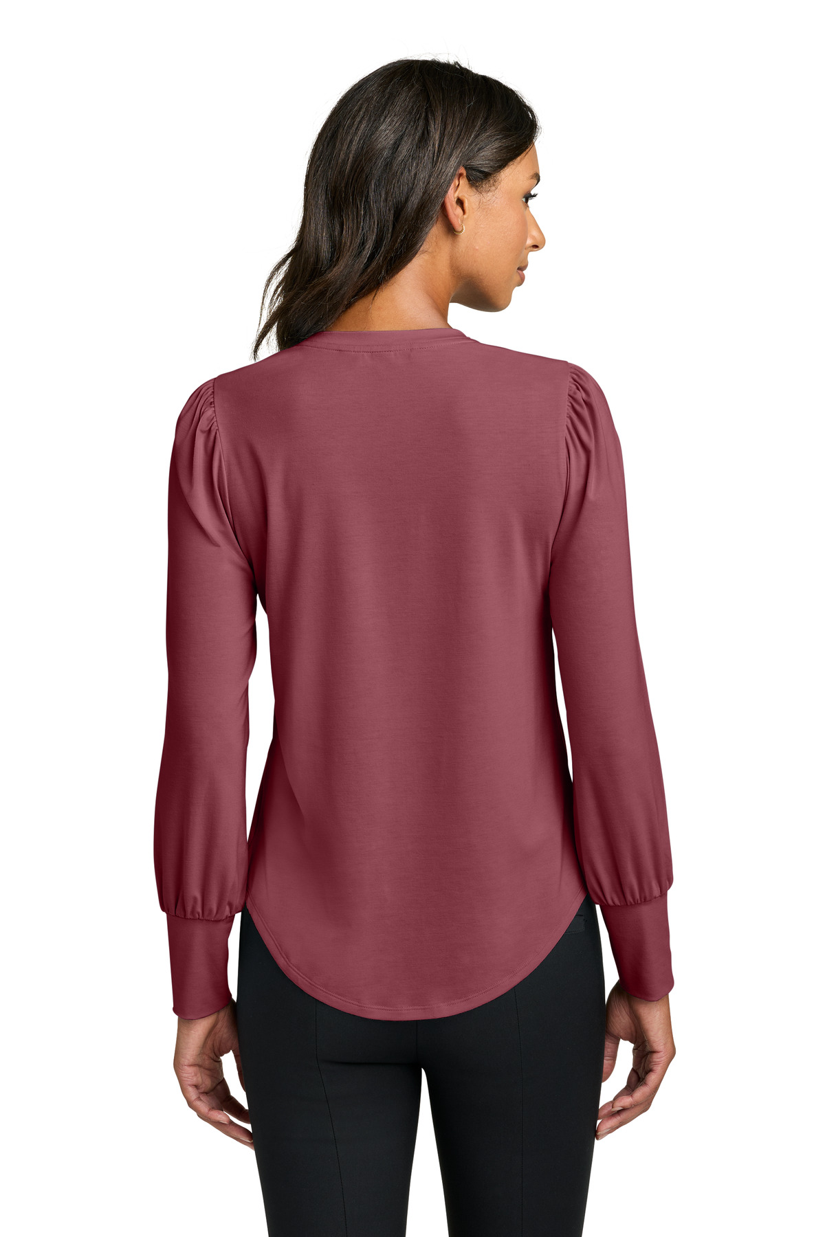Mercer+Mettle Women's Stretch Jersey Long Sleeve Blouson Top MM1019
