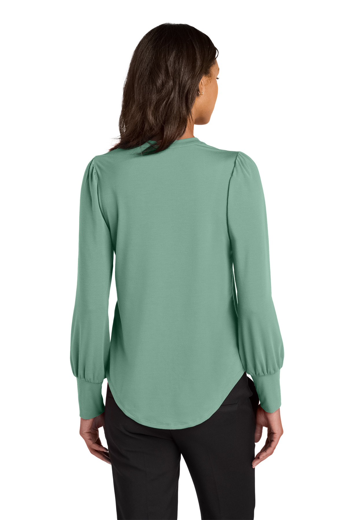 Mercer+Mettle Women's Stretch Jersey Long Sleeve Blouson Top MM1019
