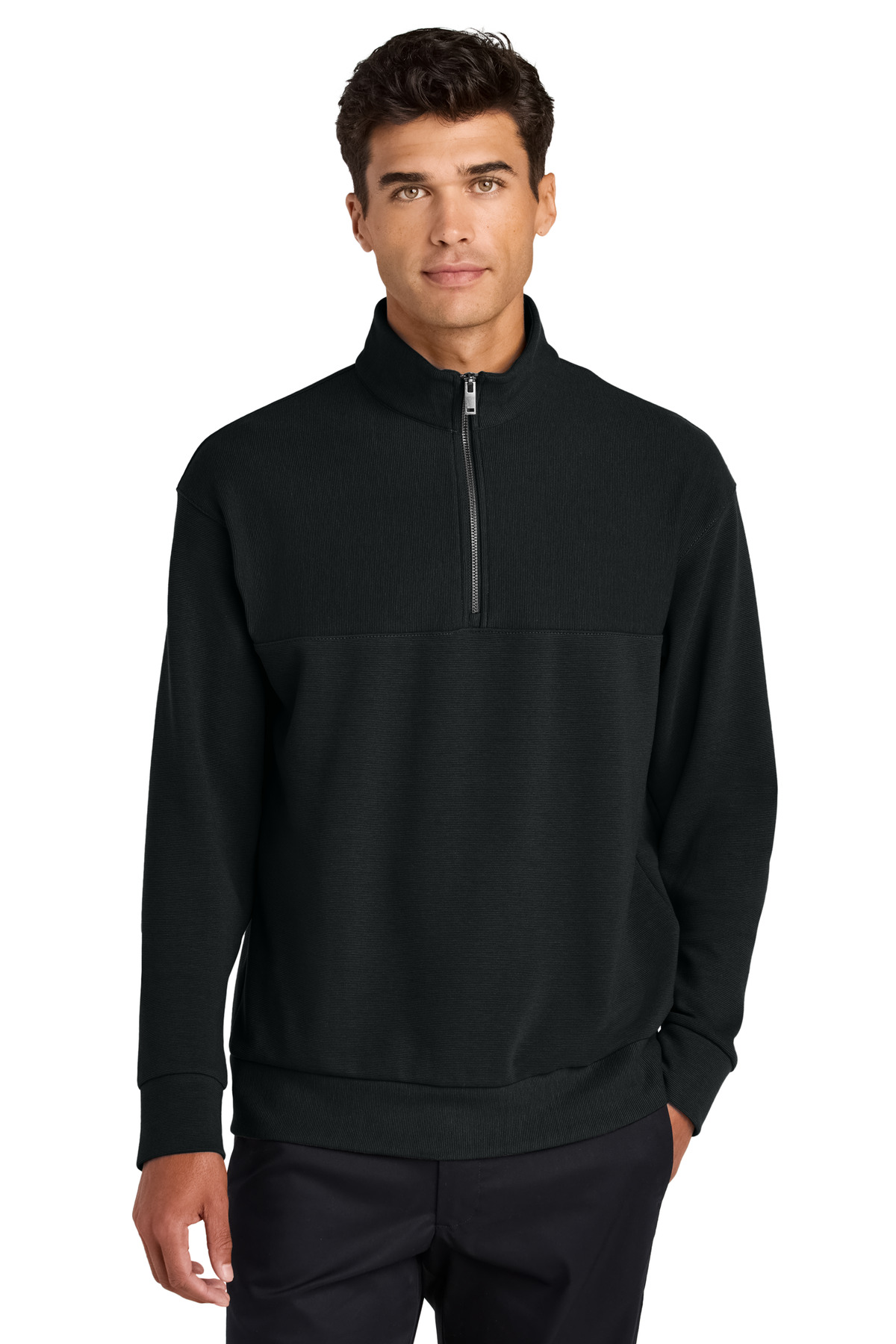 Mercer&#43;Mettle Linear Texture 1/4&#45;Zip-Mercer+Mettle