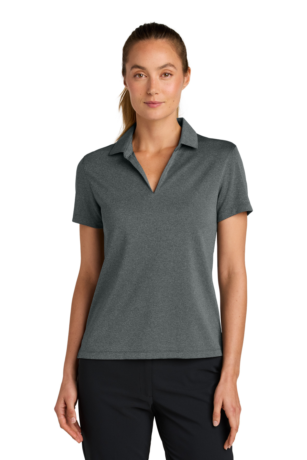 Nike Women's Dri-FIT Smooth Heather Polo NKFQ4793 - Front Model