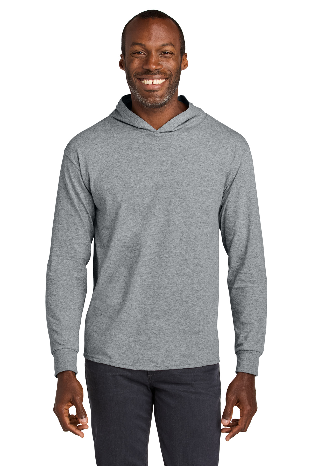 Jerzees Classics Unisex Cotton Long Sleeve Hooded T-Shirt-Jerzees