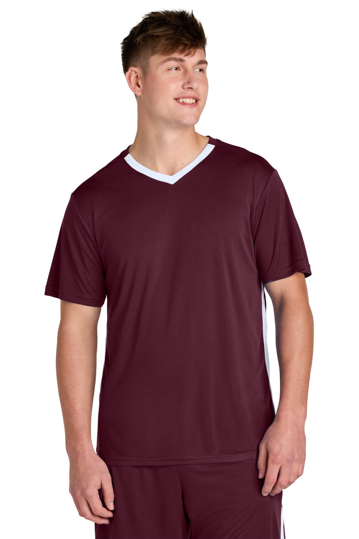 Sport-Tek ® Competitor ™ United V-Neck ST101 - Maroon/ White