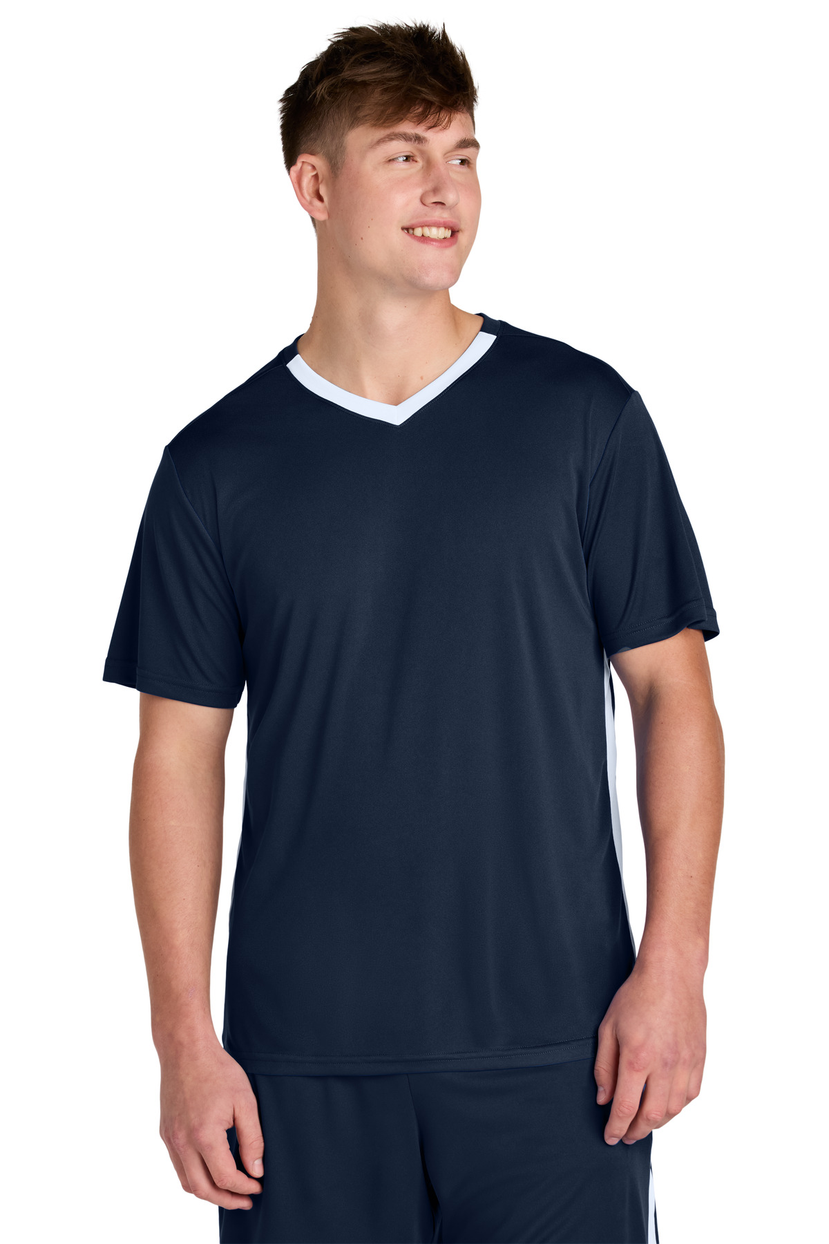 Sport-Tek ® Competitor ™ United V-Neck ST101 - True Navy/ White